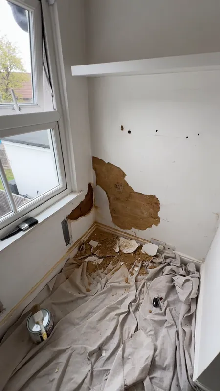 Part of the wall came away during the prep