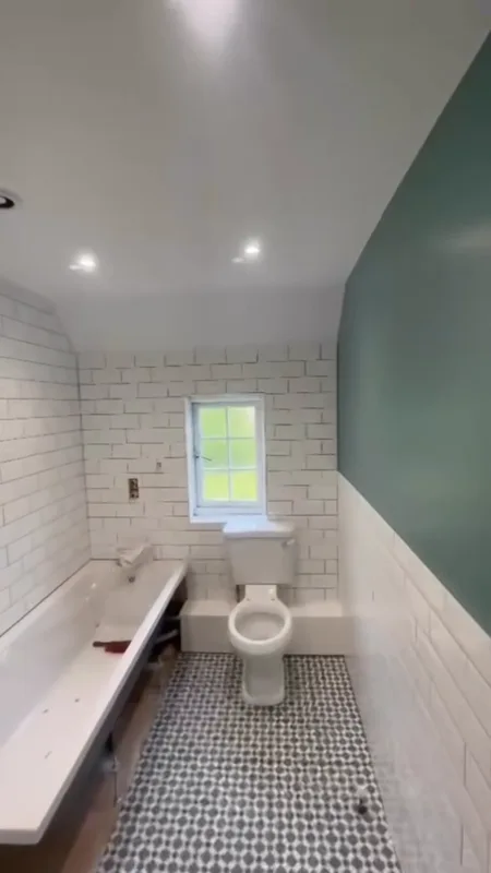 The bathroom from the door