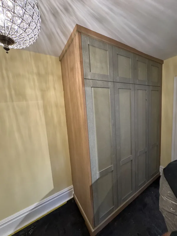 Landing wardrobes painted and finished — before painting