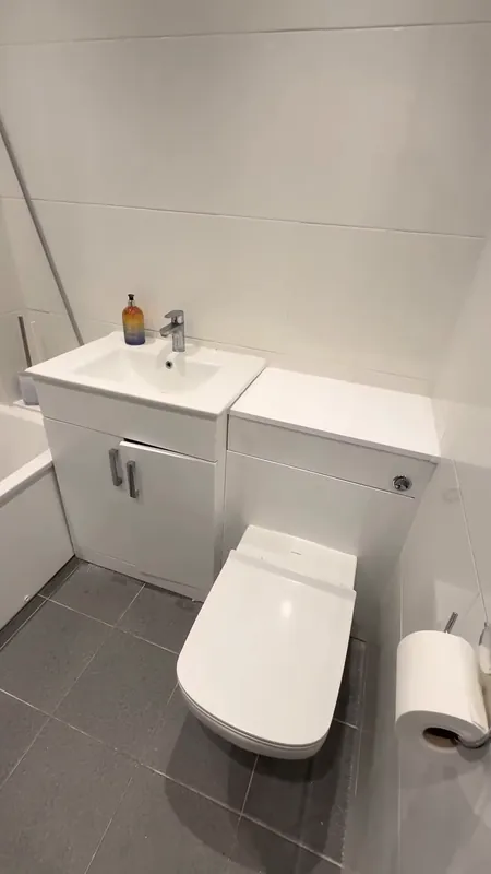 The vanity unit — after