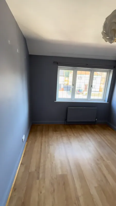 The second bedroom, from blue to a warm Felt Cute — before