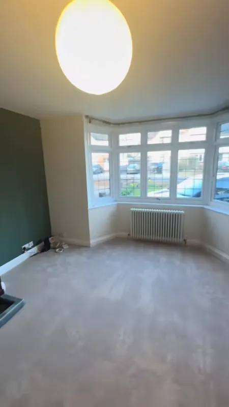 The living room bay window — after