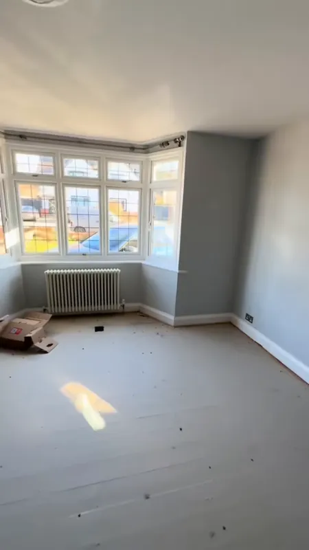 The living room bay window — before