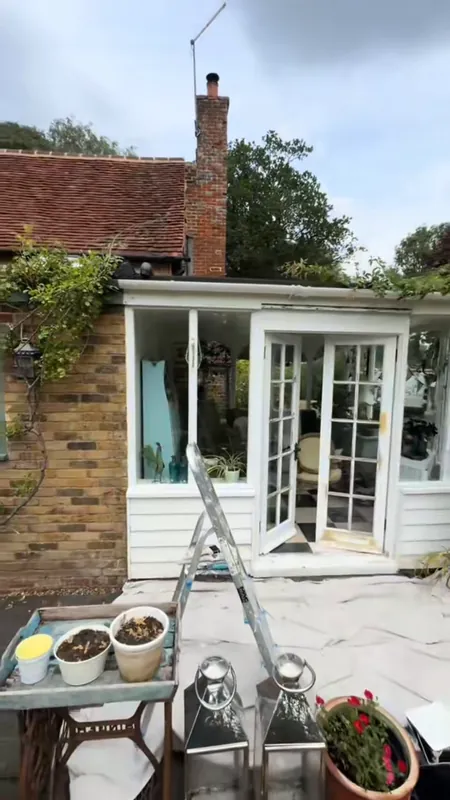 The garden room doors and windows — before