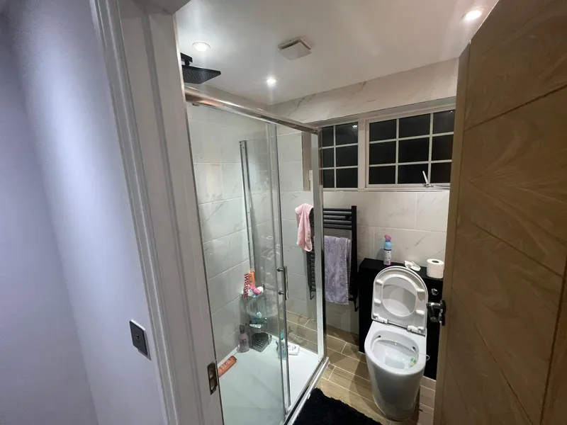 Bathroom: shower and WC