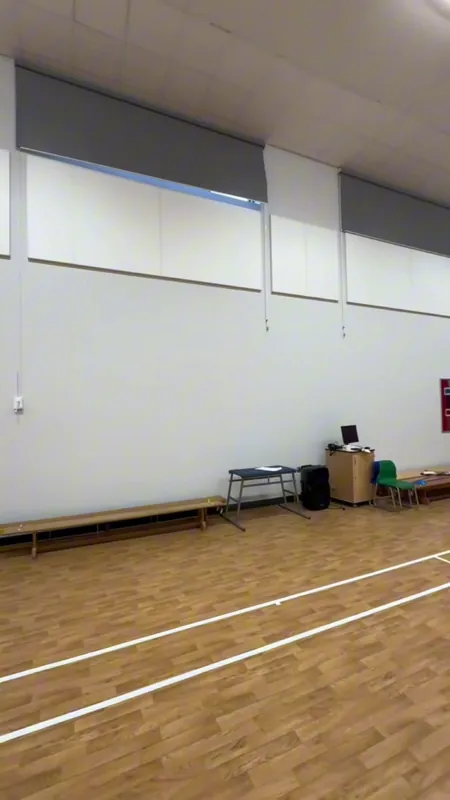 Return visit: the sports hall wall, repaired and repainted