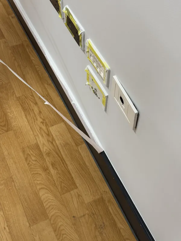 Every socket and plate masked