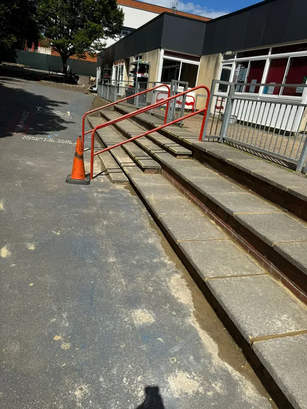 Outdoor steps, freshly repointed