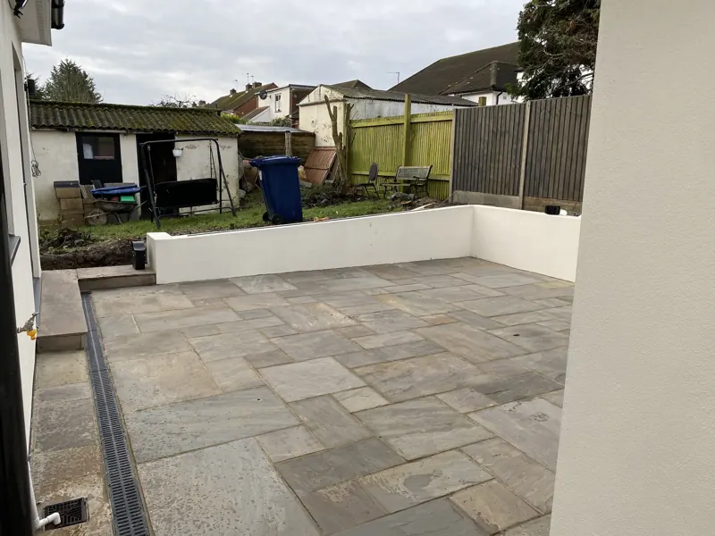 New patio and garden wall