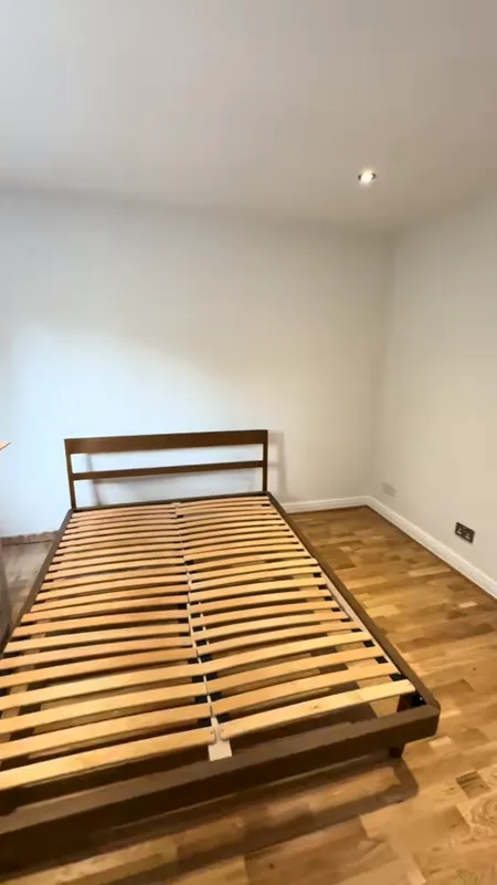 The bed wall, with new panelling — after