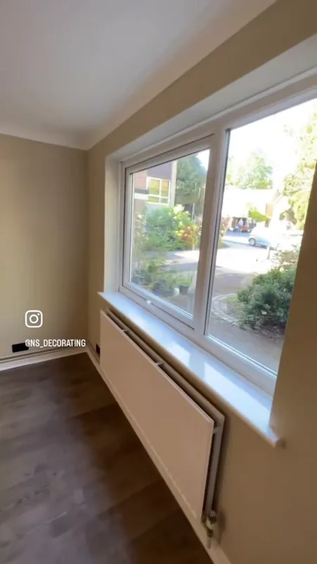 The living room’s front window