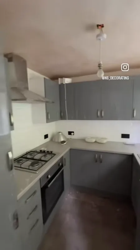 The kitchen from the doorway — during