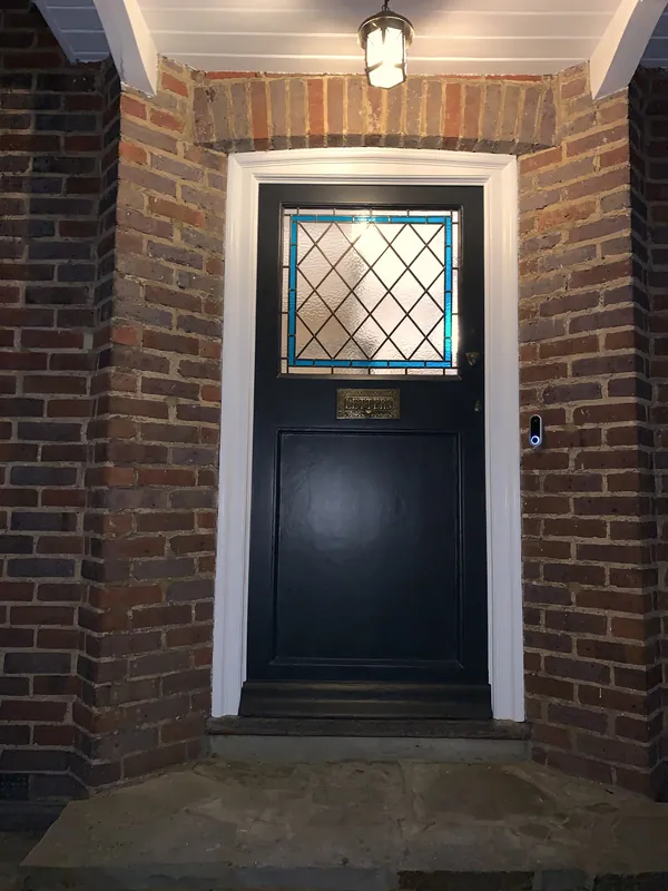 The new front door colour at night