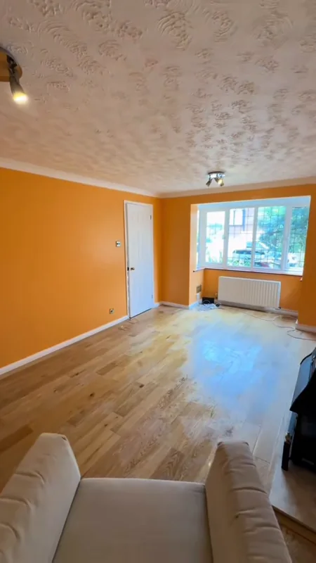 The bay window end of the room
