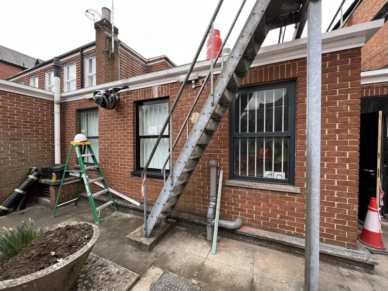 Rear of the building during the work