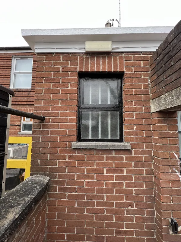Window frame painted at the back