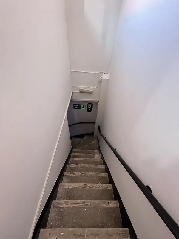 Redecorated staff stairwell