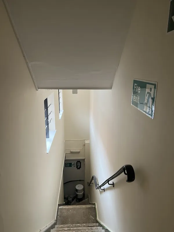 Stairwell down to the fire exit
