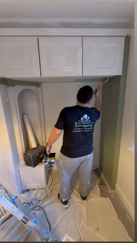 Painting the fitted wardrobes