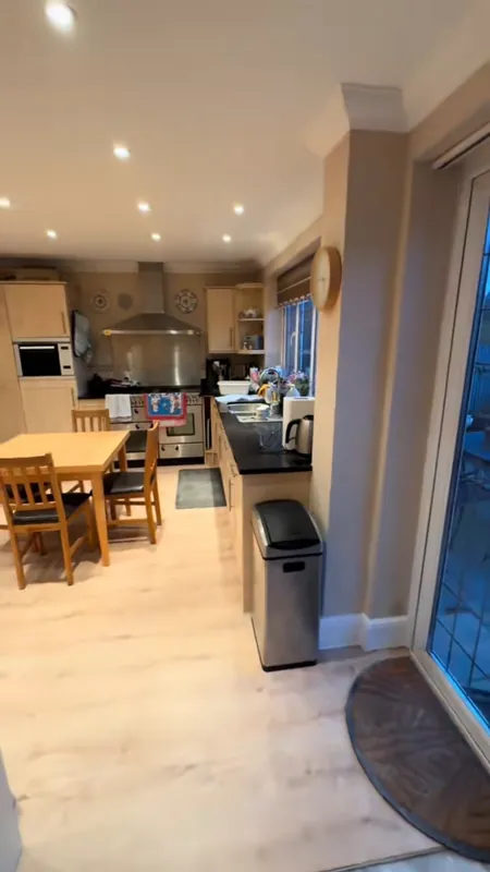 The kitchen from the garden door