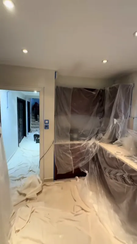 Looking through the kitchen — during