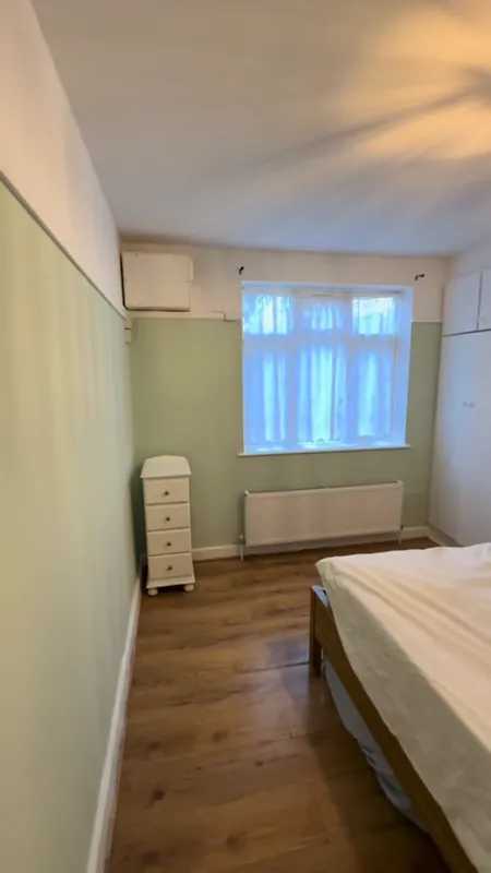 The bedroom, before and after — after