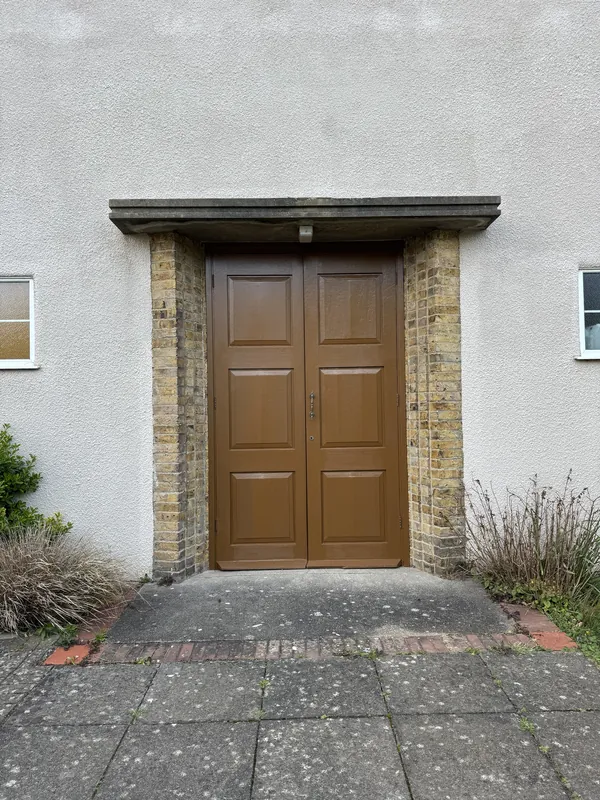 St Luke’s Church front doors in Watford, refinished
