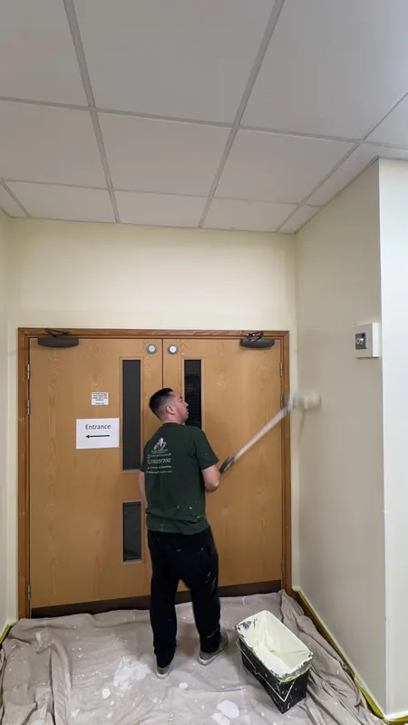 Rolling the hallway walls