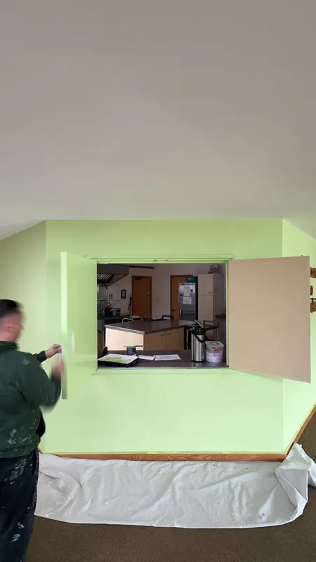 Painting the serving hatch doors