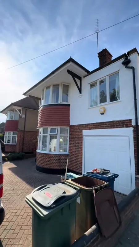 The front of the house, before and after — after