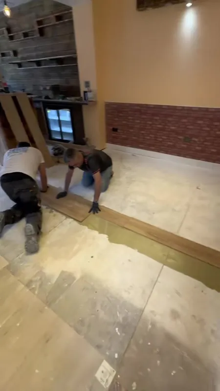 Laying the new flooring