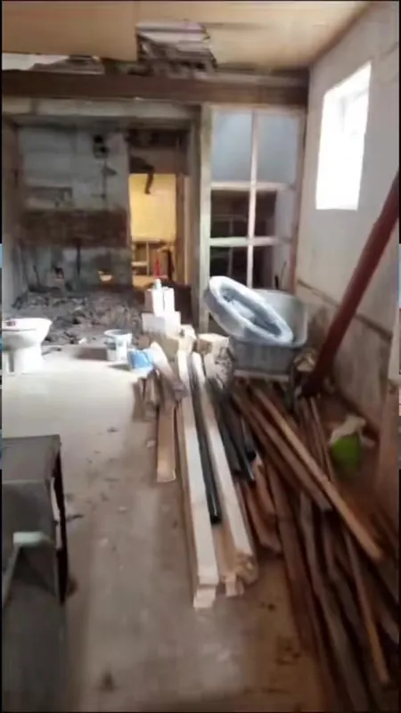 Inside: stripped back to the bare bones, then rebuilt and finished — before
