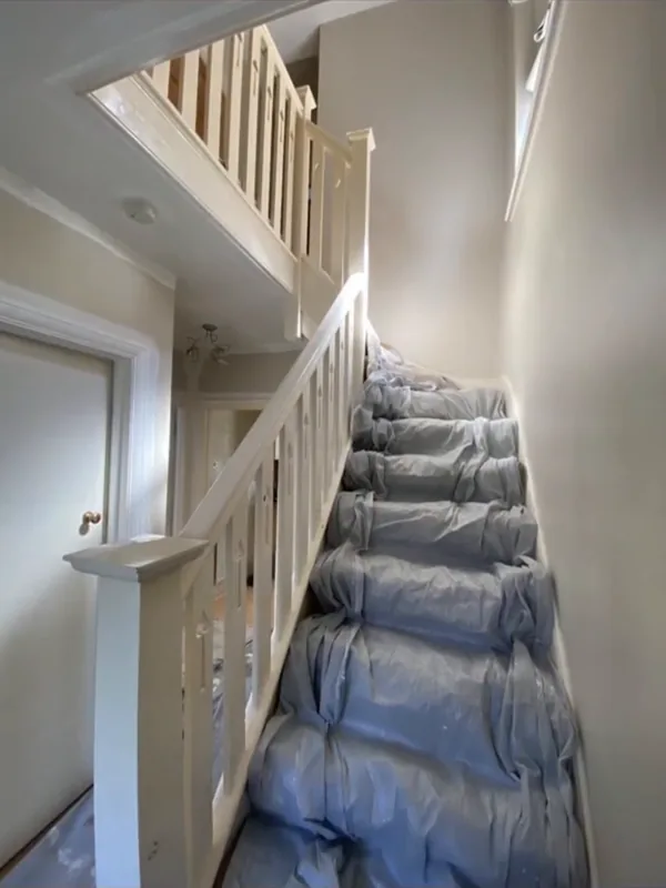 The stairs covered up