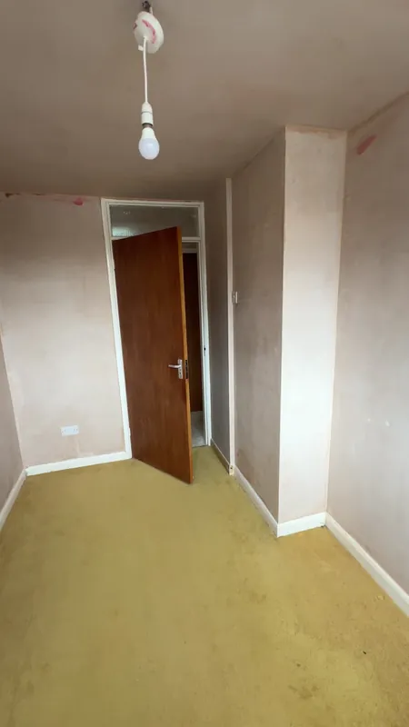 Another bedroom, from new plaster to fully decorated — before
