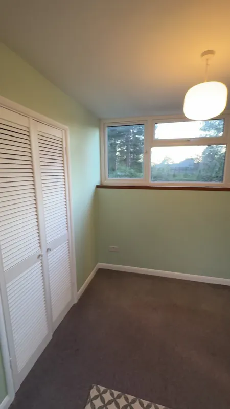 Clean lines around the windows and woodwork