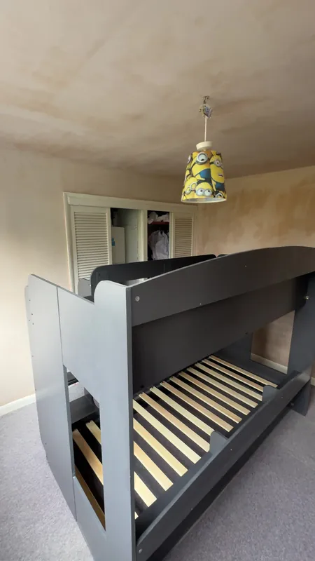 From bare plaster to a bright, finished bedroom — before