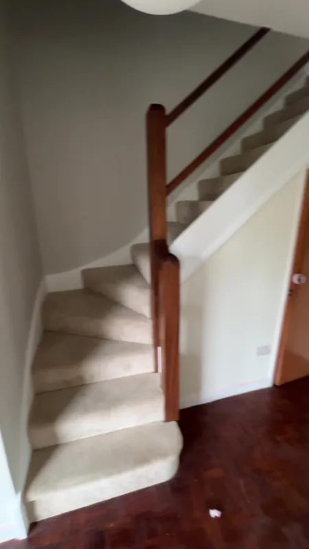 Up the stairs from the hallway