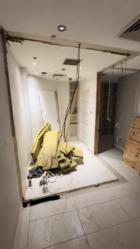 New boarding going up in the basement